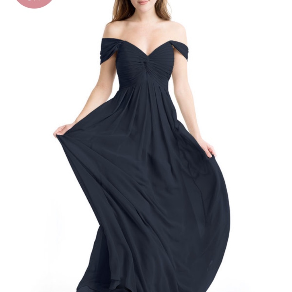 Azazie kaitlynn bridesmaid dress in dark navy. A0